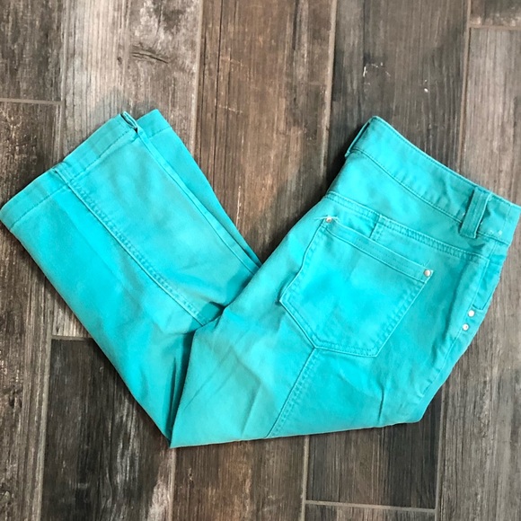 Chicos Turquoise Crop Jeans - Picture 1 of 8